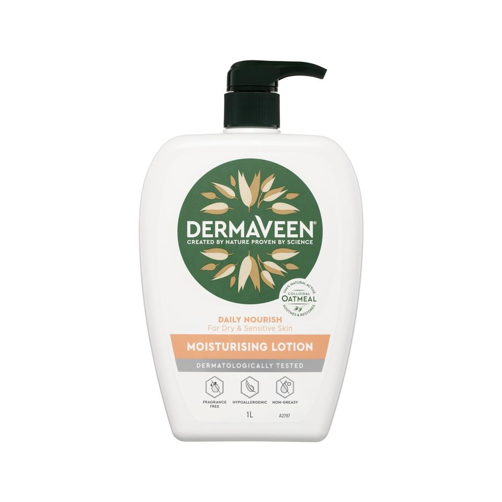 DermaVeen Daily Nourish Moisturising Lotion for Dry & Sensitive Skin 1L