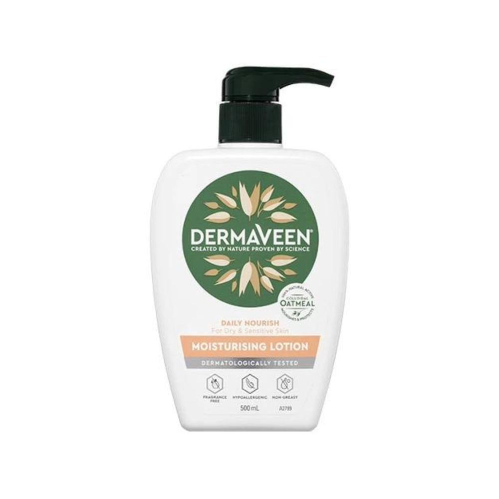 DermaVeen Daily Nourish Moisturising Lotion for Dry & Sensitive Skin 500ml