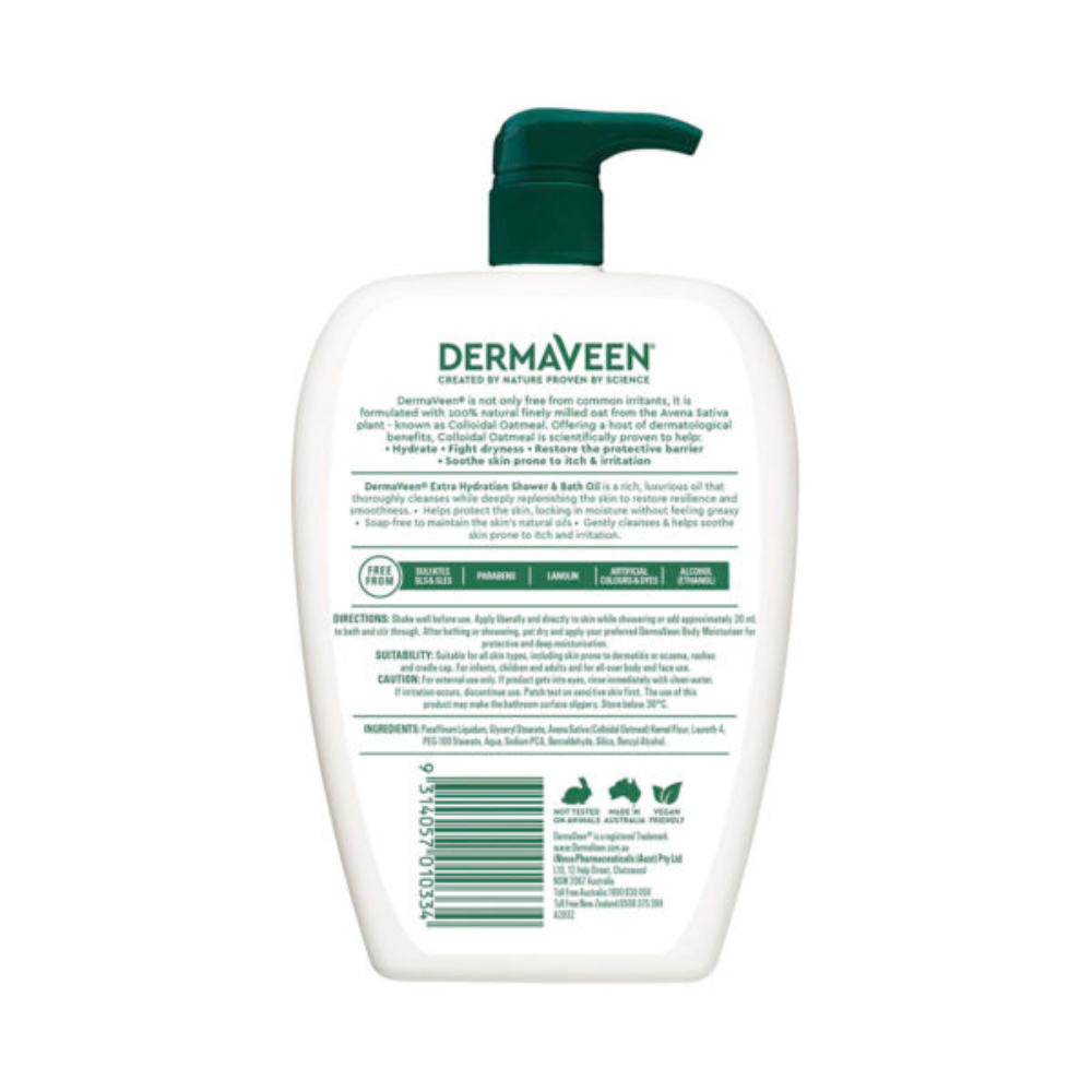 DermaVeen Extra Hydration Shower & Bath Oil 500ml