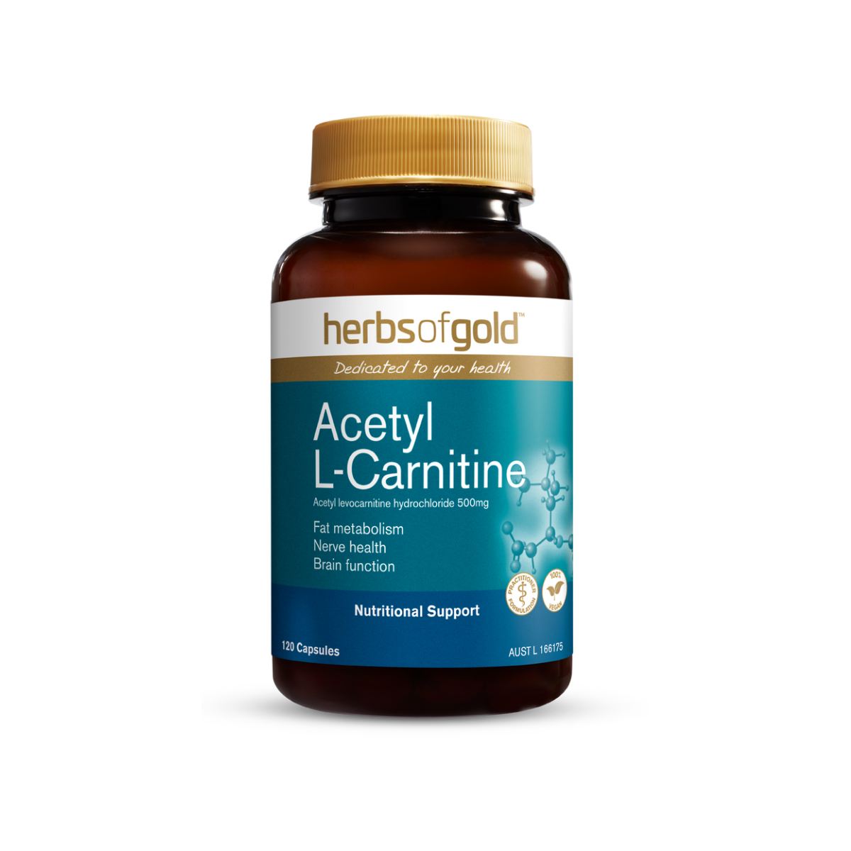 Herbs Of Gold Acetyl L-Carnitine 120 Capsules