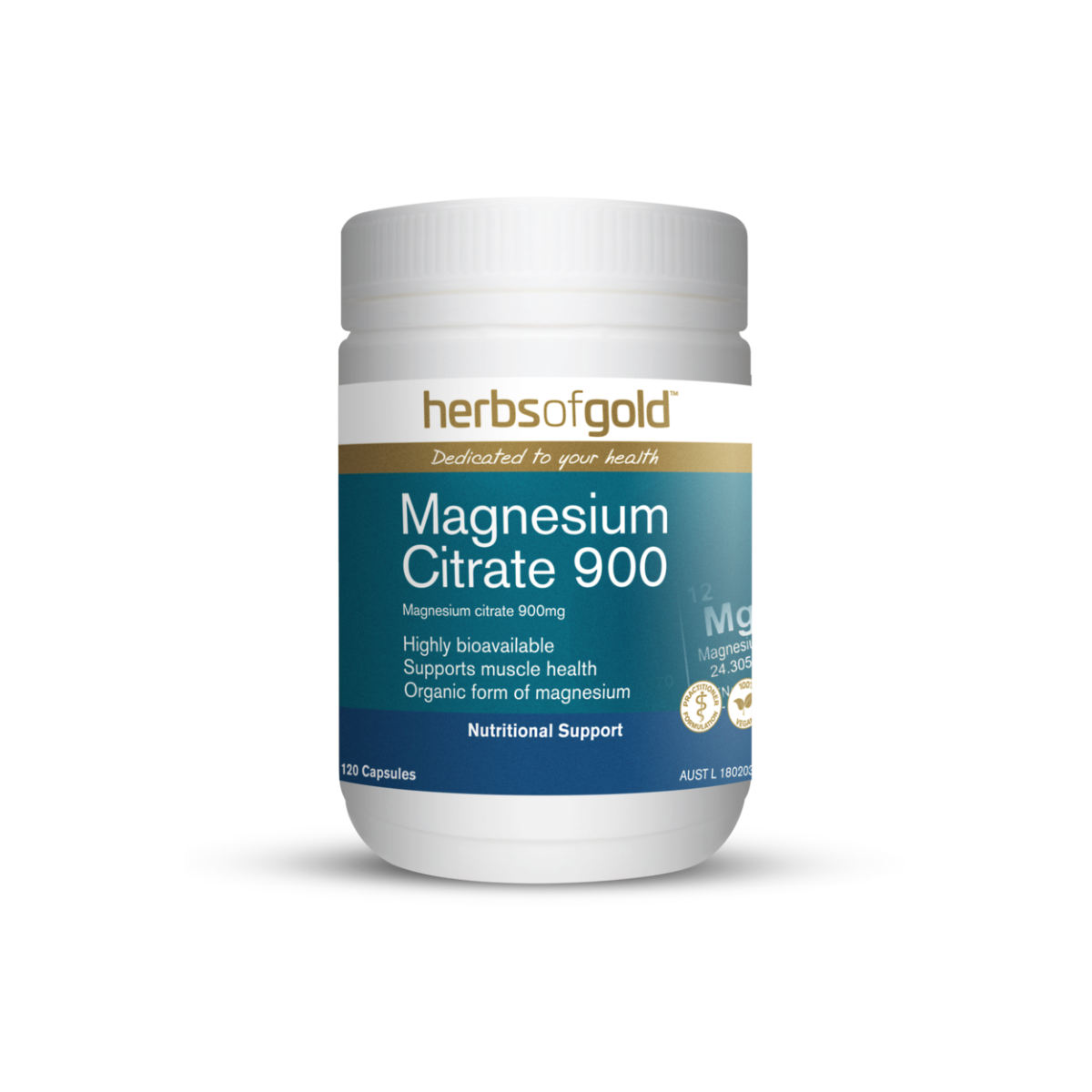 Herbs Of Gold Magnesium Citrate 900 120 Tablets