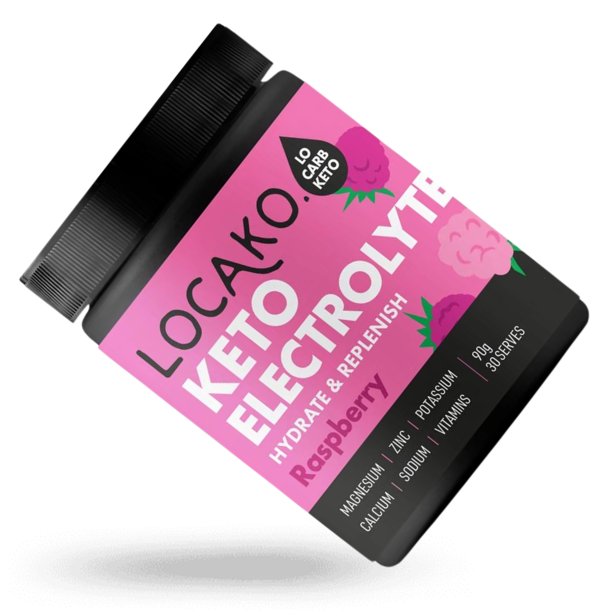 Locako Keto Electrolytes Raspberry Oral Powder 90g 