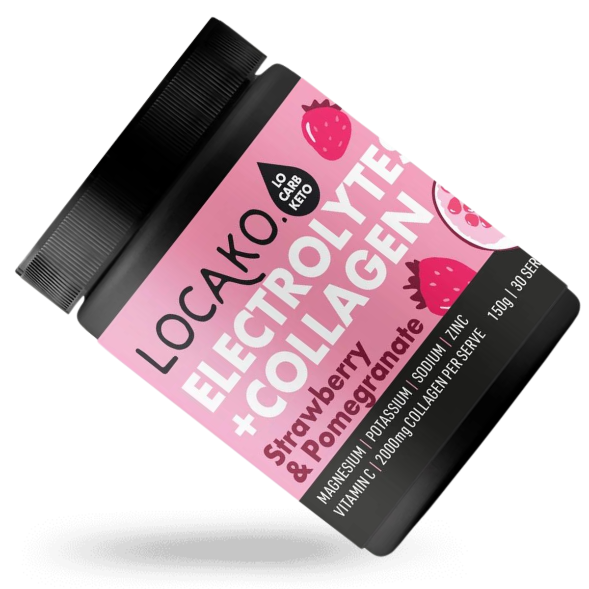 Locako Keto Electrolytes + Collagen Strawberry & Pomegranate