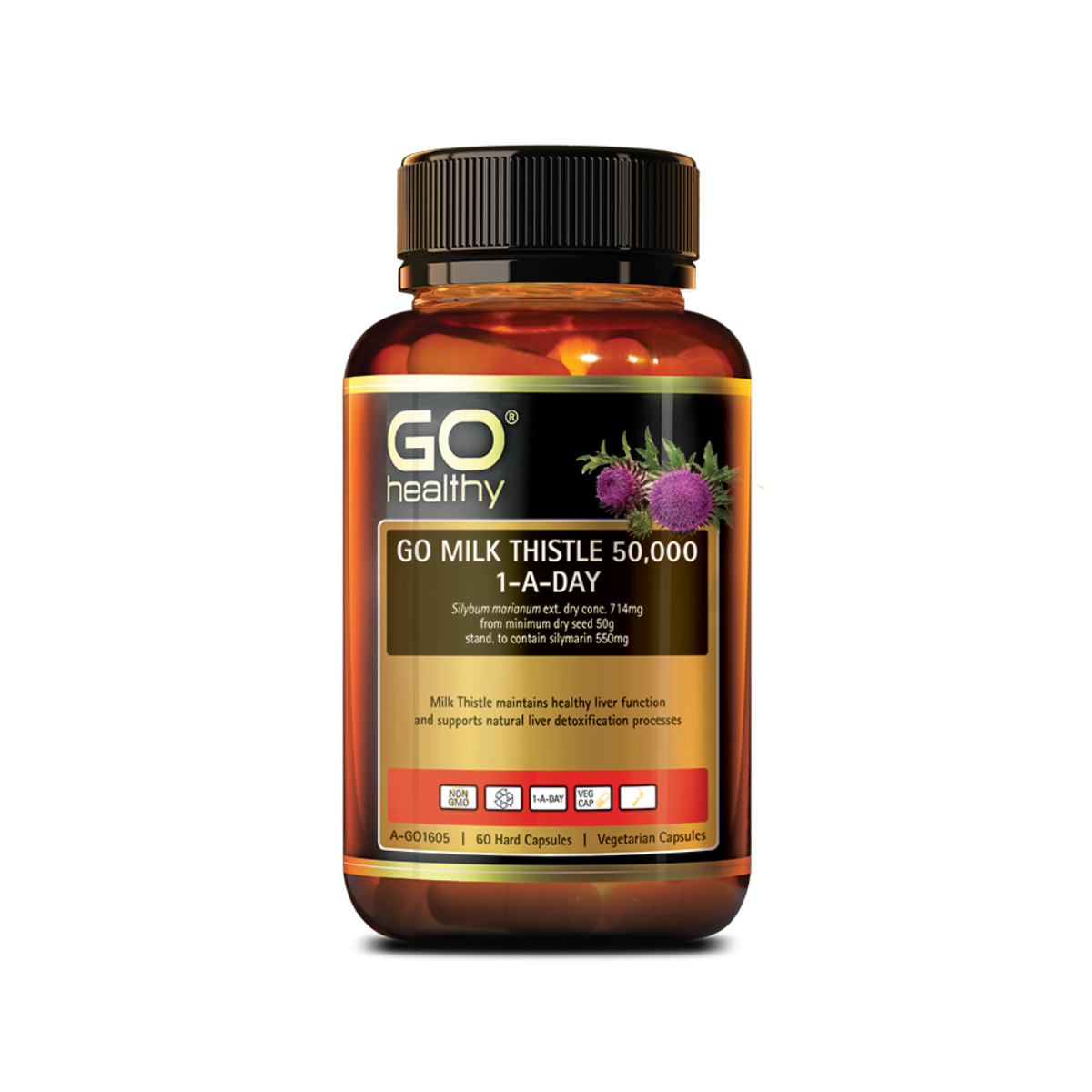 Go Healthy Milk Thistle 50,000mg 1-A-Day 60 Capsules