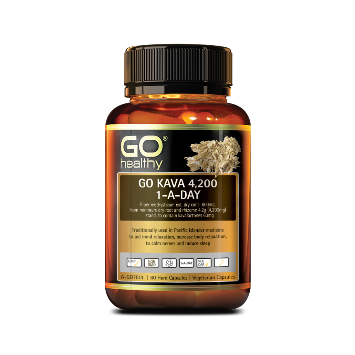 GO Healthy Kava 4,200 1-A-DAY 60 Capsules