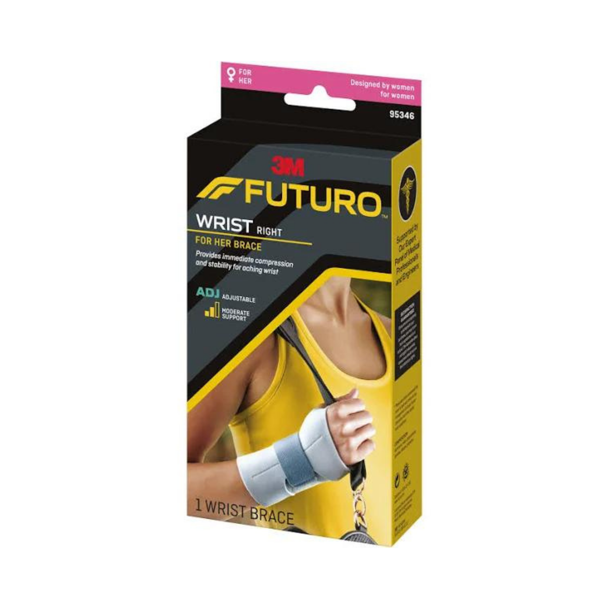 FUTURO Deluxe Wrist Stabilizer, Right Hand, Small/Medium, Wrist