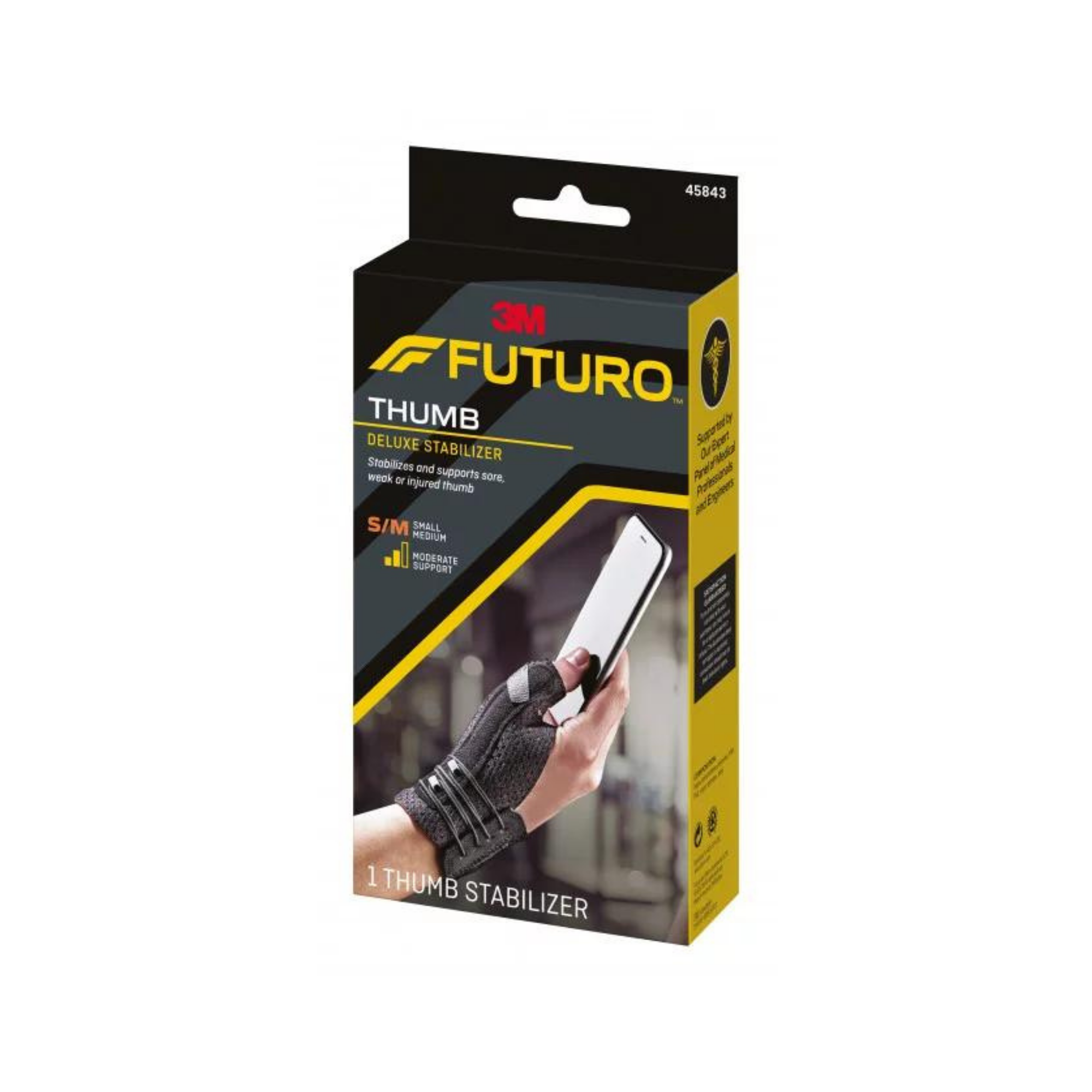 Futuro Deluxe Thumb Stabilizer 45844EN Black Small/Medium