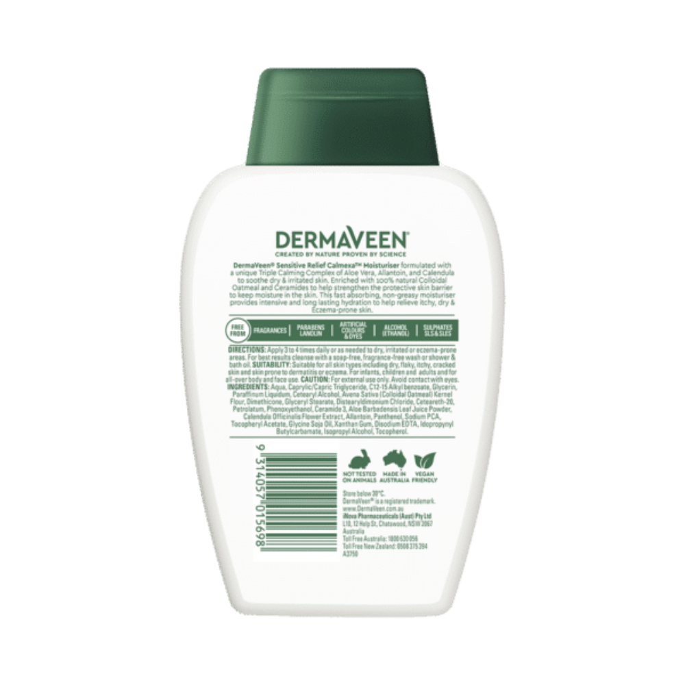 DermaVeen Calmexa Sensitive Relief Moisturiser + Ceramides 250g