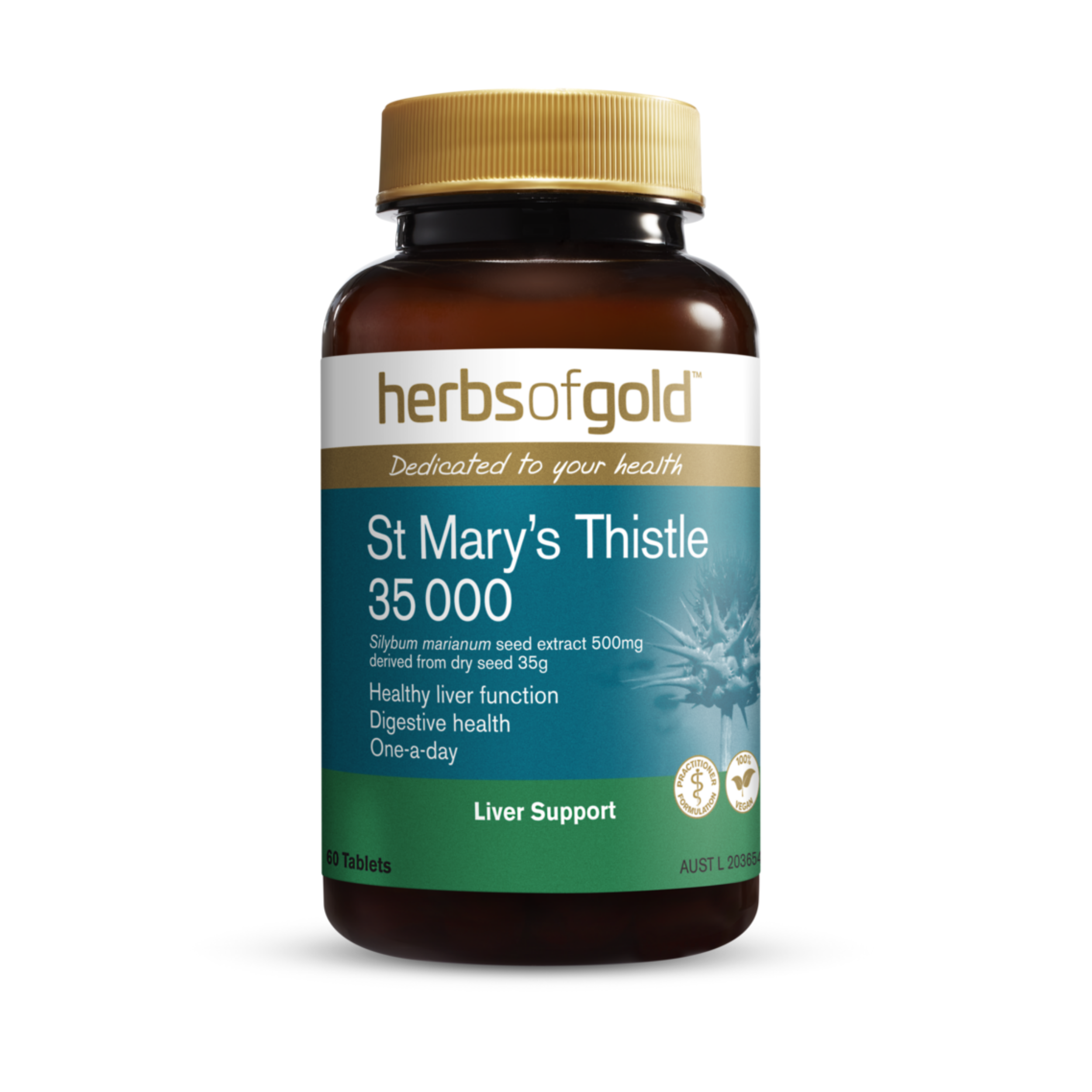 Herbs Of Gold St Mary's Thistle 35 000 60 Tablets