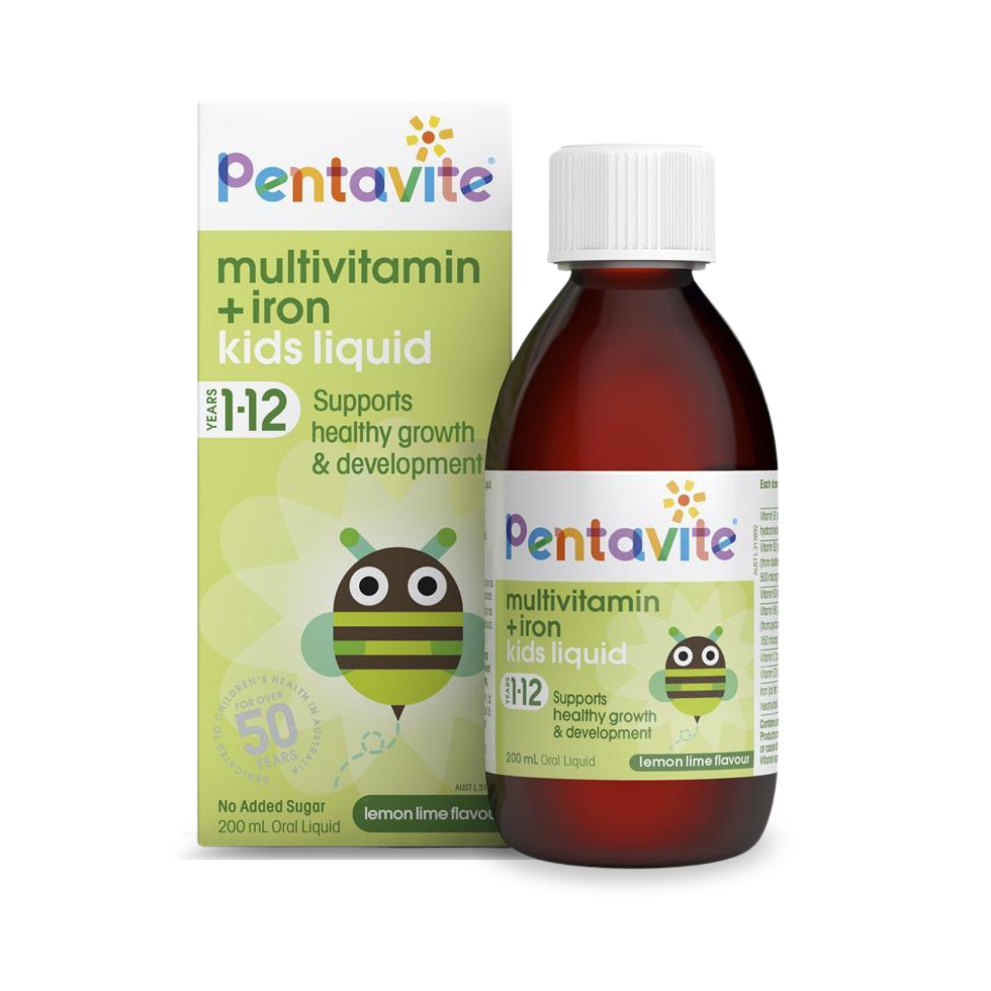 Pentavite Multivitamins with Iron Kids Oral Liquid 200mL