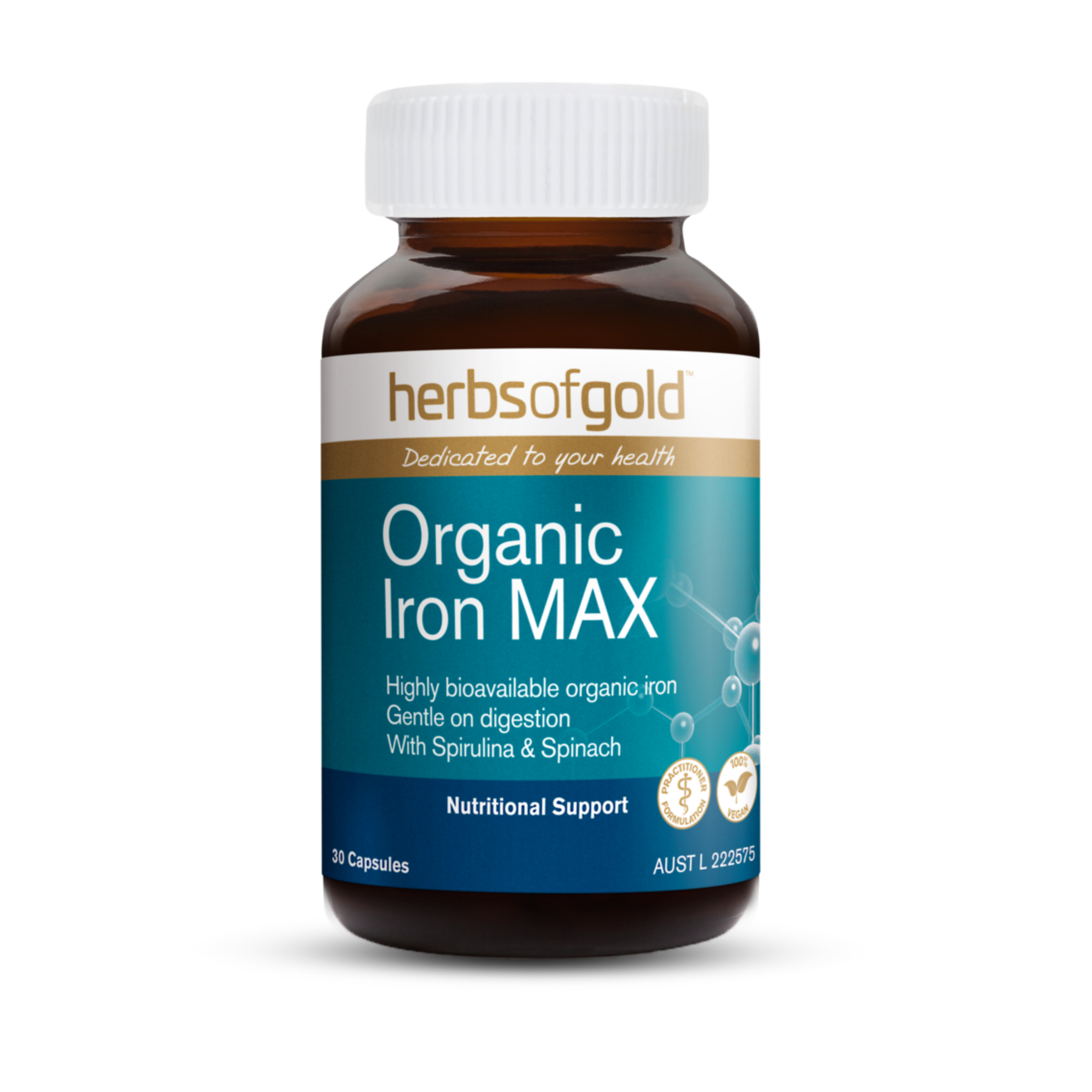 Herbs of Gold Organic Iron max 30 Capsules