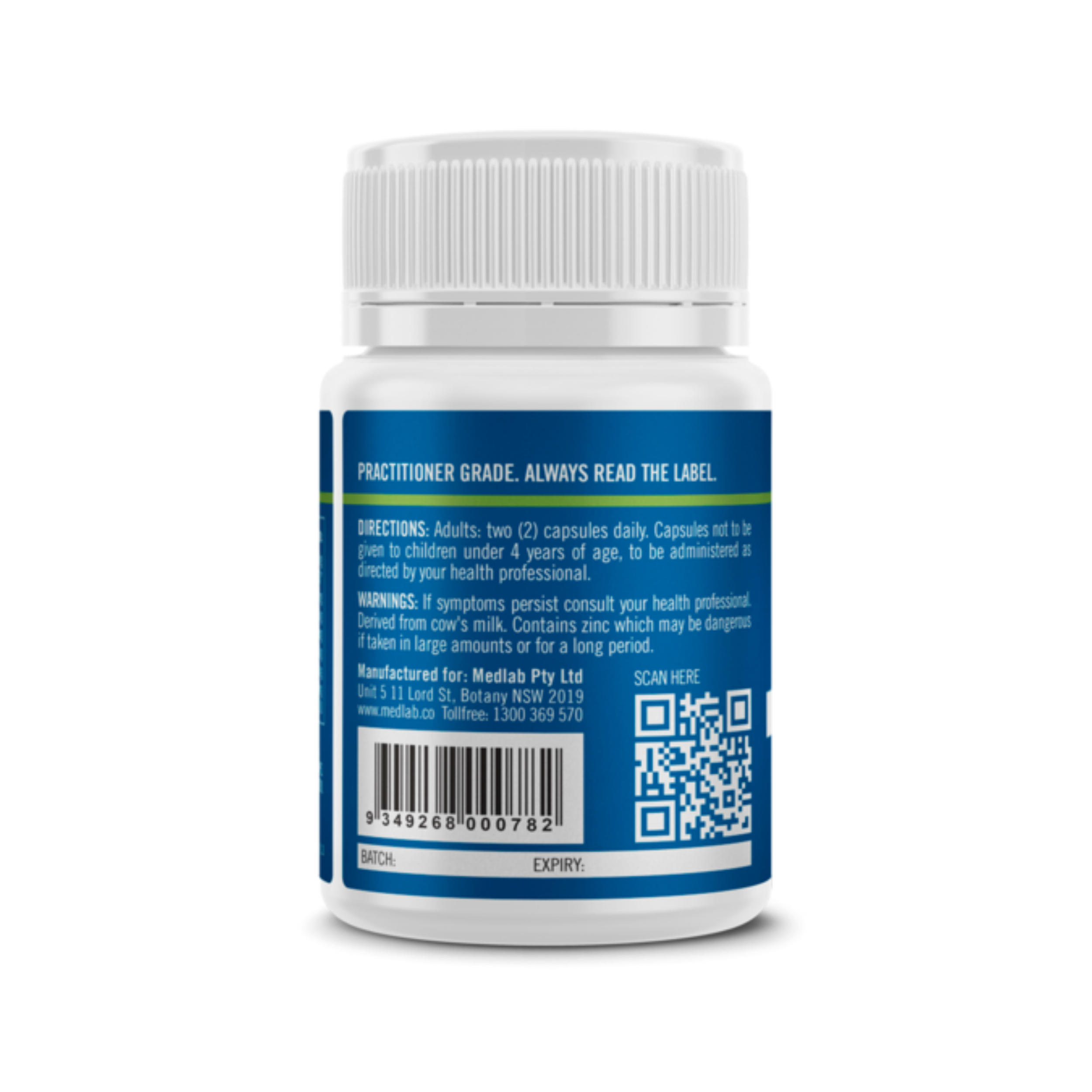 Medlab Lactoferrin Enhanced Probiotic Skin Support 30 Vegetarian Capsules