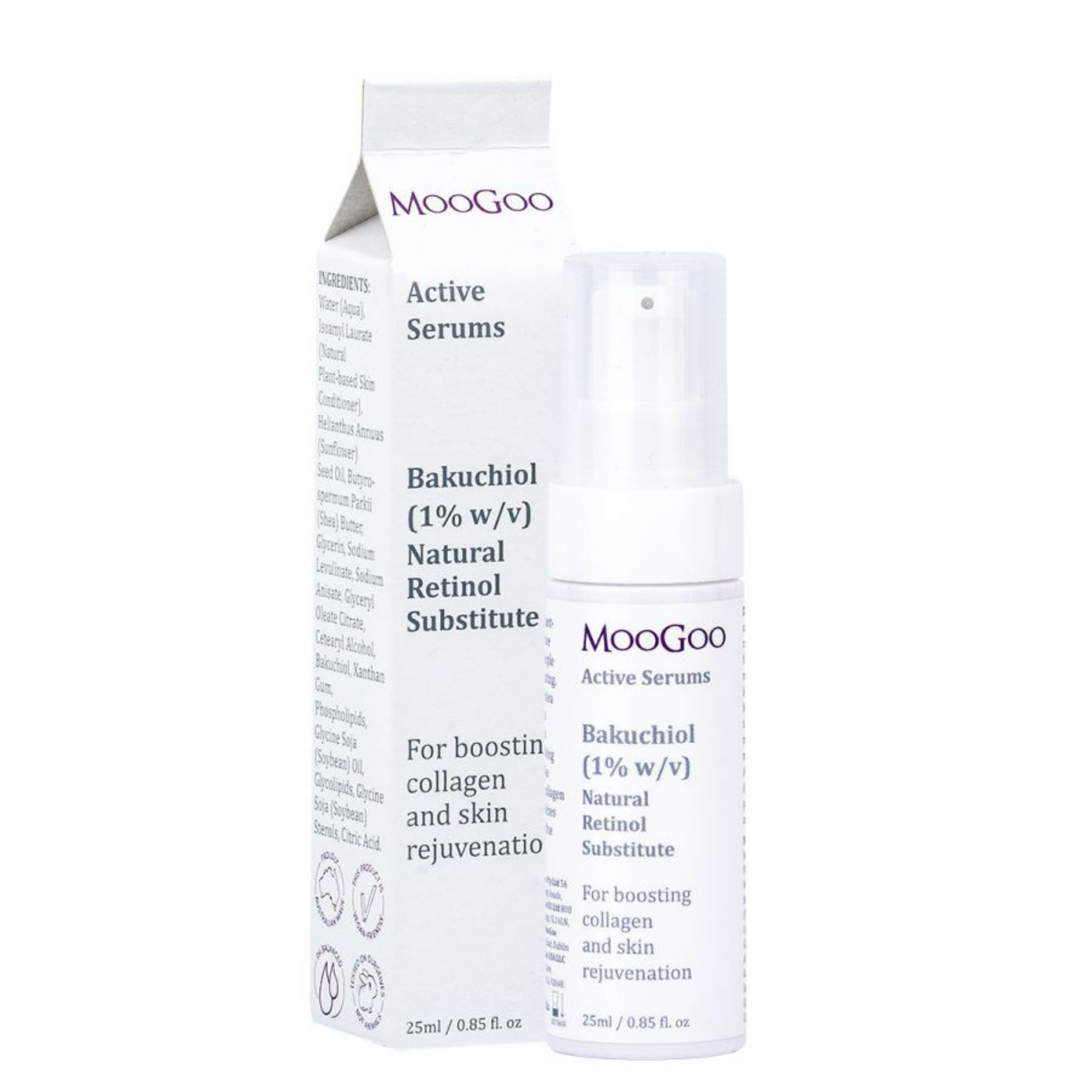 MooGoo Skincare Bakuchiol (1% w/v) Natural Retinol Substitute Active Serum 25ml