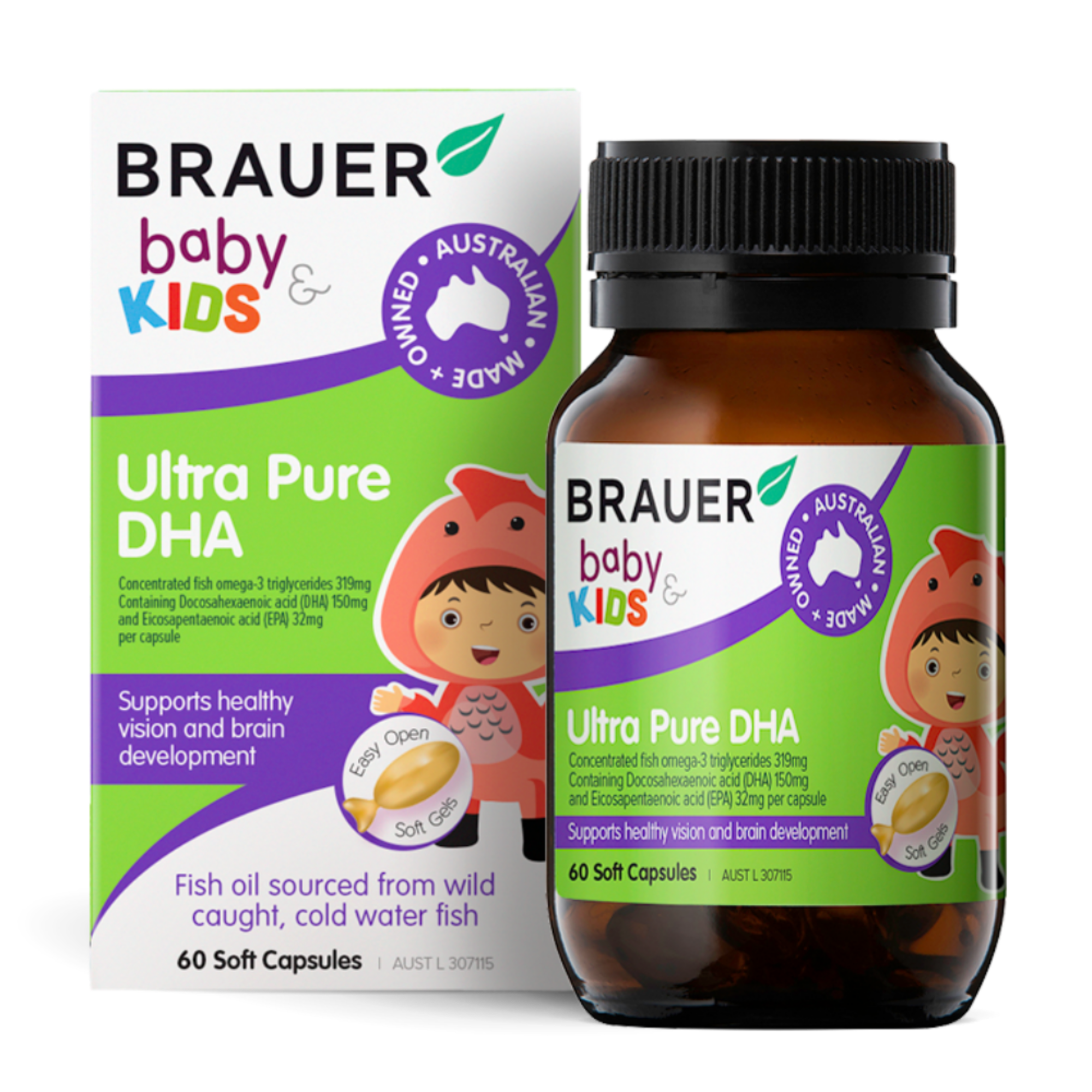 Brauer Baby & Kids Ultra Pure DHA 60 Capsules