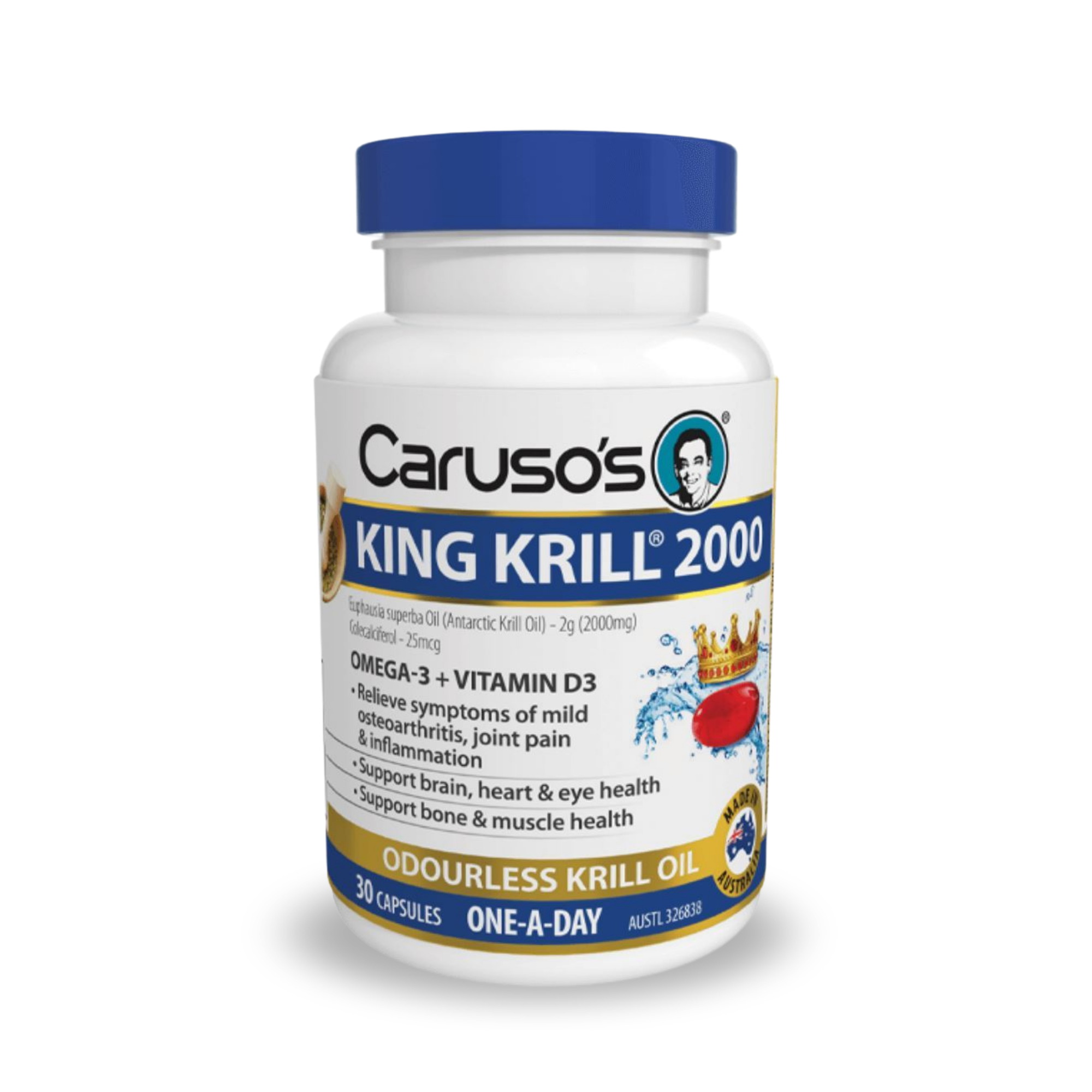 Carusos King Krill 2000mg 30 Capsules