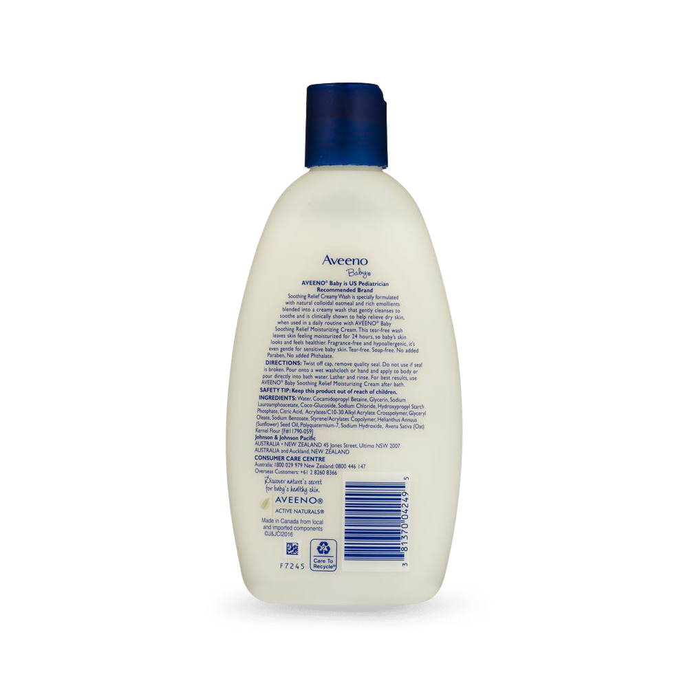 Aveeno Baby Soothing Relief Fragrance Free Creamy Wash 236mL