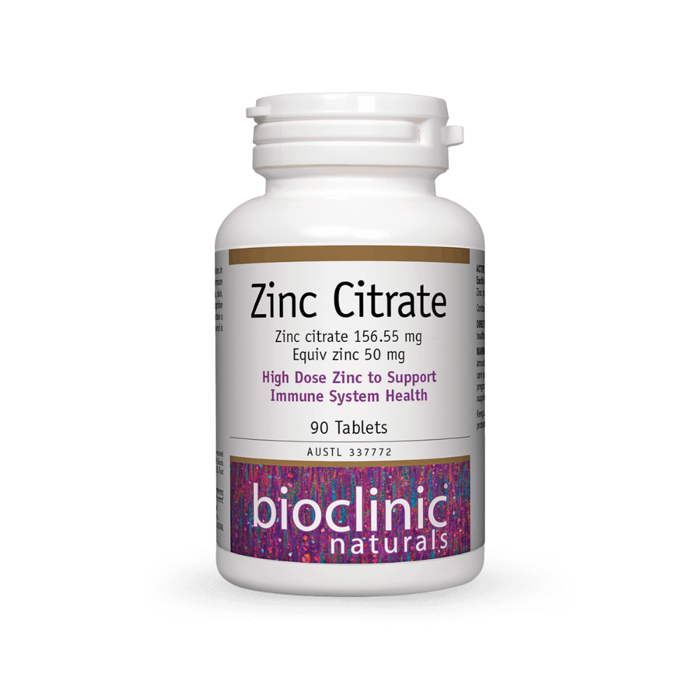 Bioclinic Naturals Zinc Citrate 90 Tablets