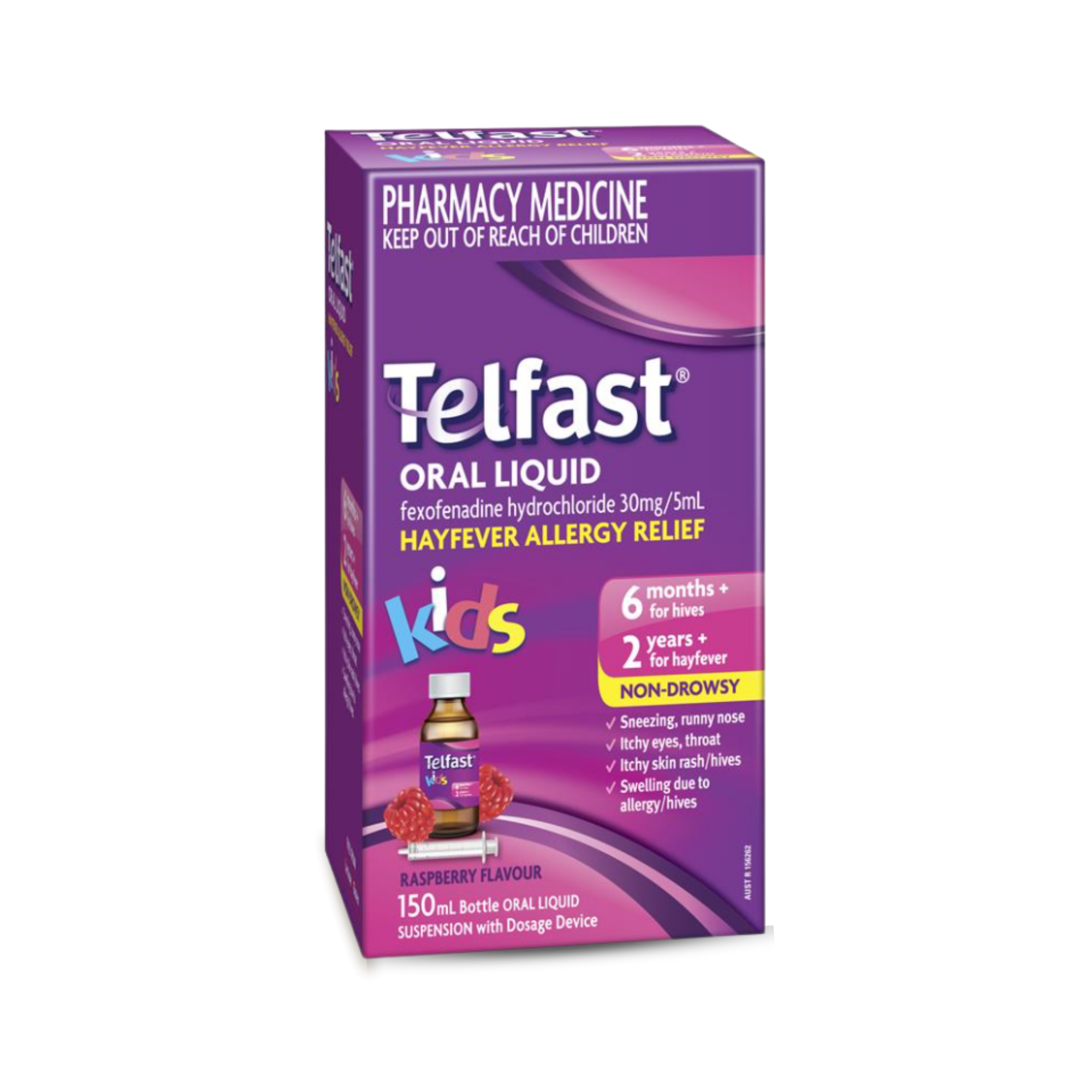 Telfast Oral Liquid for Kids - Hayfever Allergy Relief - Non-Drowsy Antihistamine - 150mL